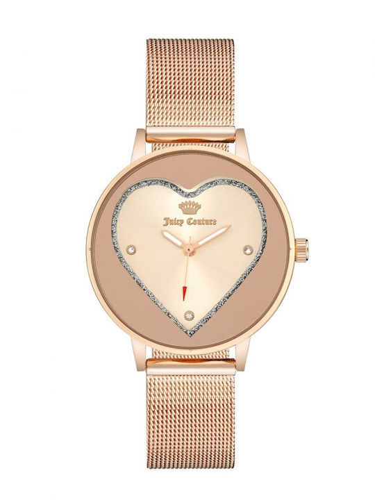 Juicy Couture Women's Watch with Pink Gold Metal Bracelet
