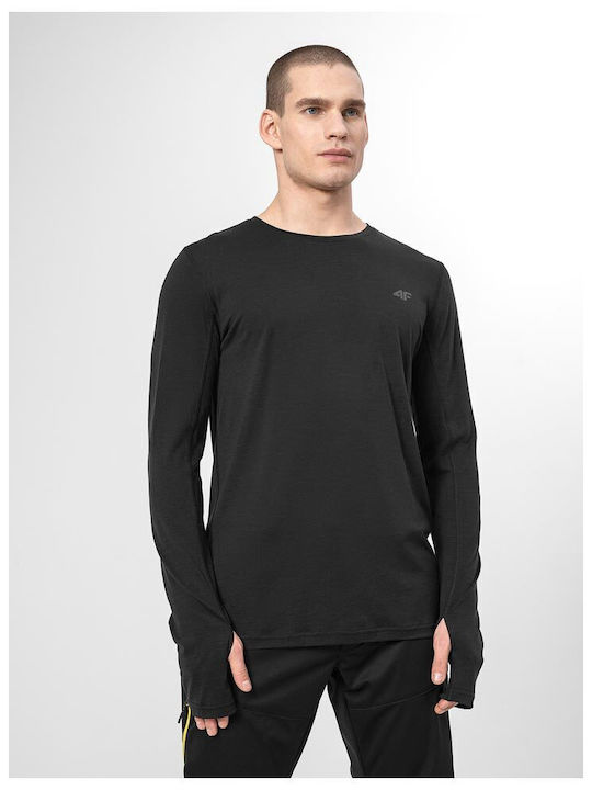 4F Men's Athletic Long Sleeve Blouse Black