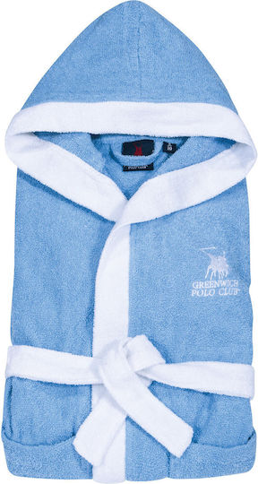 Greenwich Polo Club Kids Hooded Bathrobe Light Blue