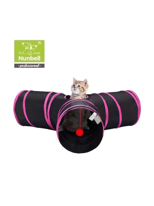 Nunbell Pet 19418-242 Cat Toy Tunnel with 3 Pink Outlets