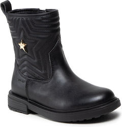 Geox Kids Leather Boots with Zipper Black