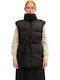 Kurz Damen Puffer Jacke für Winter Schwarz