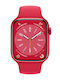 Apple Watch Series 8 Aluminium 41mm Αδιάβροχο με Παλμογράφο ((Product) Red)