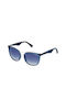 Police Men's Sunglasses with Blue Plastic Frame and Blue Gradient Lens SPL758 0955