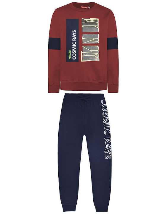 Energiers Kids Sweatpants Set Burgundy 2pcs