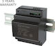 XP Power Τροφοδοτικό Ράγας με Έξοδο 12V και Ισχύ 100W