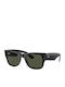 Ray Ban Mega Wayfarer Unisex Ochelari de soare cu Negru Cadru și Verde Lentilă RB0840S 901/31