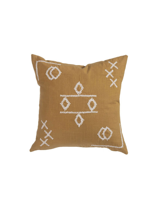 Nef-Nef Homeware Μαξιλάρι Καναπέ Laoura από 100% Βαμβάκι Mustard 45x45εκ.