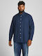 Long-sleeved Cotton Shirt Navy Blazer