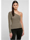 Urban Classics Women's Blouse Cotton with One Shoulder Khaki