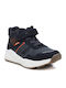 Παιδικά Sneakers High με Σκρατς Navy Μπλε