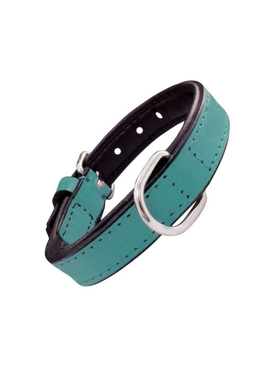 Gloriapets Soft Padded Κολάρο Δερμάτινο σε Τιρκουάζ χρώμα 15mm x 35cm