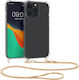 KWmobile Metal Necklace Back Cover Σιλικόνης με Λουράκι Διάφανο/Χρυσό (iPhone 14 Pro Max)