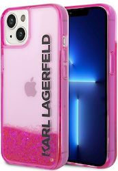 Karl Lagerfeld Liquid Glitter Translucent Elongated Logo Ροζ (iPhone 14 Plus)