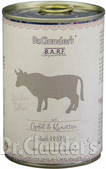Dr.Clauder's B.A.R.F. Complete Menu Nassfutter Hunde in Dose mit Rindfleisch 400gr