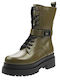 Leather Women's Ankle Boots Khaki