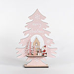 Eurolamp Christmas Decorative Wood Tree 29.5cm Pink 18pcs