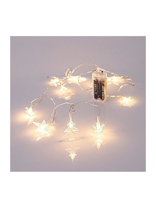 10 Lichterketten LED 1.85m. Warmes Weiß Batteri...