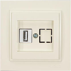 Eurolamp Πρίζα με 1 Θύρα USB Eurolamp Πρίζα με 1 Θύρα USB