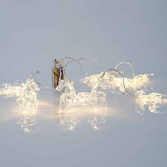 10 Λαμπάκια LED 1.35μ. Θερμό Λευκό Μπαταρίας σε Σειρά