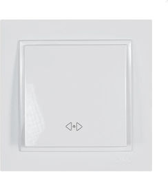 Eurolamp Recessed Electrical Rolling Shutters Wall Switch with Frame Basic Medium Aller Retour White 152-10106