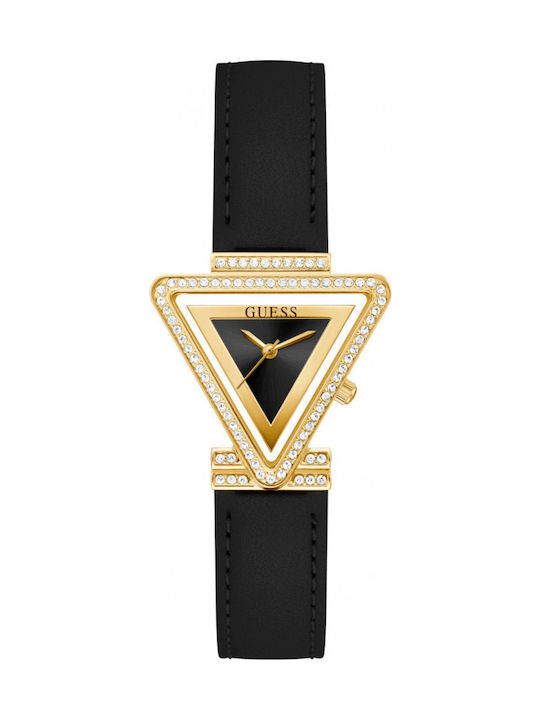 Guess Fame Γυναικείο Ρολόι 34mm Μπαταρίας με Μαύρο Δερμάτινο Λουράκι