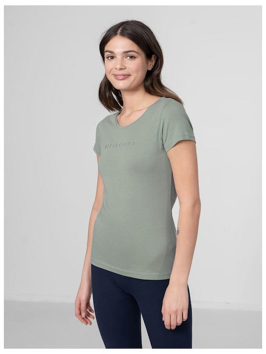 4F Damen Sport T-Shirt Grün