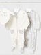 Mayoral Set 2 Baby Bodysuit Set Long-Sleeved with Accessories Gray 3pcs