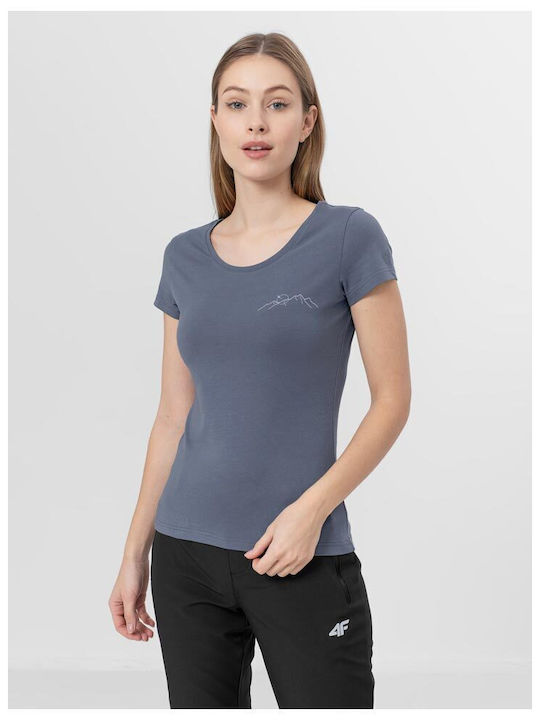 4F Damen Sportlich T-shirt Blau