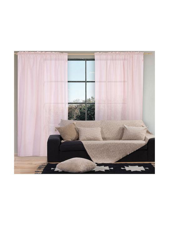 Nef-Nef Homeware Perdea Cu Coafură Dione Roz 140x270cm