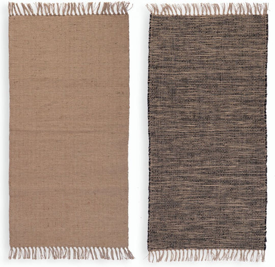 Nef-Nef Homeware Varis Χαλί Ορθογώνιο από Γιούτα με Κρόσια Μπεζ 70x140cm