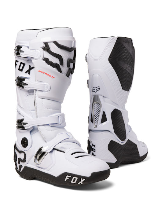 Fox Instinct 2.0 Cizme Motocross Bărbați Albi