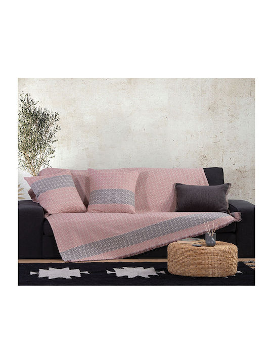 Nef-Nef Homeware Guaver Three-Seater Sofa Throw 170x300cm Pink