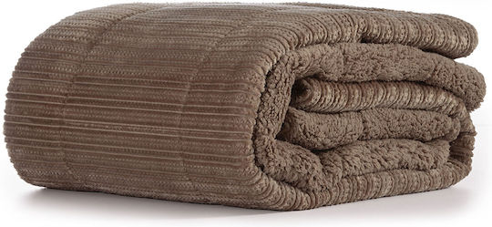 Nef-Nef Homeware Κουβερτοπάπλωμα με Γέμιση Hollowfiber Μονό 160x220εκ. Redick Taupe