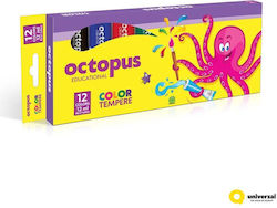 Octopus Tempera Colour Paint Tube 12ml Multicolour 12pcs