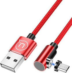 Usams U54 Geflochten / Magnetisch USB 2.0 auf Micro-USB-Kabel Rot 1m (SJ446USB02) 1Stück