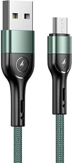 Usams U55 1m Braided USB 2.0 to micro USB Cable Green (SJ450USBSG02)