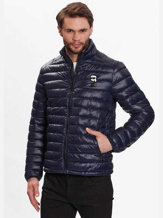 Karl Lagerfeld Herren Winter Jacke Puffer Marineblau