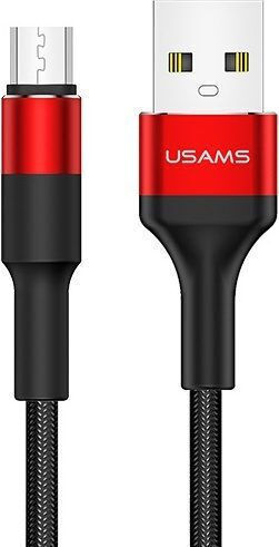 Usams U5 Плетена USB 2.0 до микро USB кабел Червен 1.2м (SJ224USB02) 1бр
