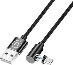 Usams U54 Geflochten / Magnetisch USB 2.0 auf Micro-USB-Kabel Schwarz 1m (SJ446USB01) 1Stück