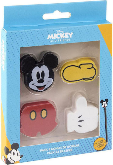 Mickey Mouse Clubhouse Σετ Γόμες για Μολύβι 4τμχ