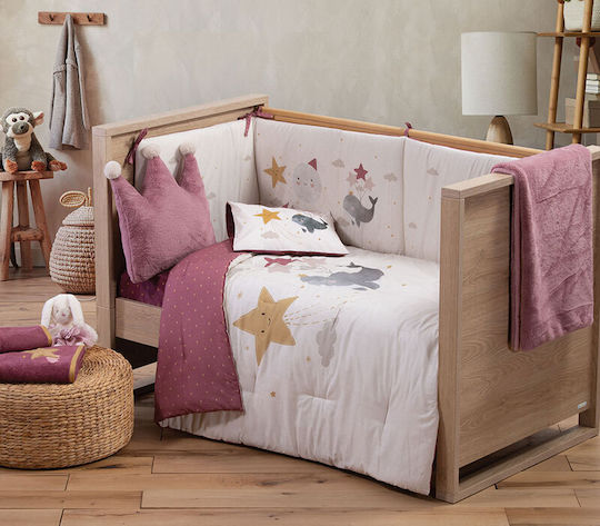 Nef-Nef Homeware Κουβέρτα Αγκαλιάς & Λίκνου Rabbit Hug Fleece Ροζ 80x110εκ.