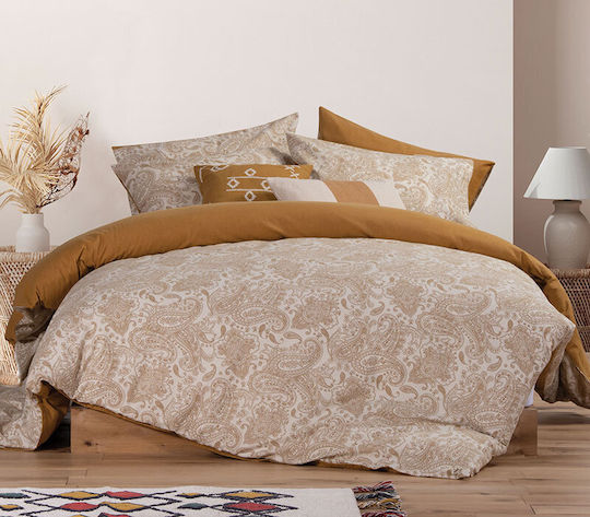 Nef-Nef Homeware Duvet Cover Set Cotton Single with Pillowcase 160x230 Honor Mustard