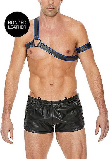 Shots Ouch Gladiator Harness With Arm Band Black / Blue
