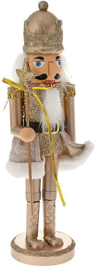 Iliadis Nutcracker de Crăciun Auriu din Polirosină Înălțime 28cm.