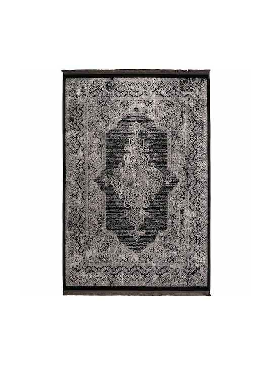 Viokarpet 5004 Rug Rectangular with Fringes Gray