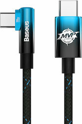 Baseus MVP Elbow Angle (90°) / Braided USB 2.0 Cable USB-C male - USB-C male Μπλε 1m (CAVP000621)