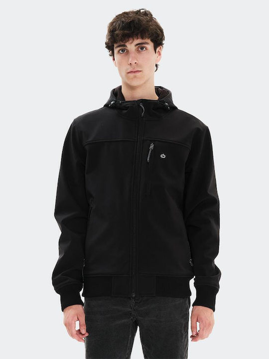Χειμωνιάτικο Μπουφάν Softshell Αδιάβροχο και Αντιανεμικό Μαύρο