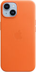 Apple Leather Case with MagSafe Leather Back Cover Orange (iPhone 14)