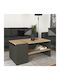 Rectangular Coffee Table Leros Wooden Natural / Charcoal L110xW60xH45cm.